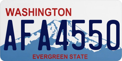 WA license plate AFA4550