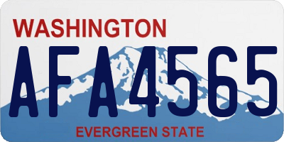 WA license plate AFA4565
