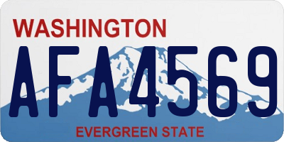 WA license plate AFA4569