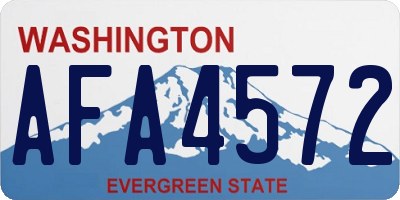 WA license plate AFA4572