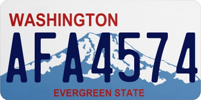 WA license plate AFA4574