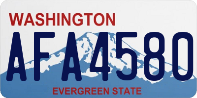WA license plate AFA4580