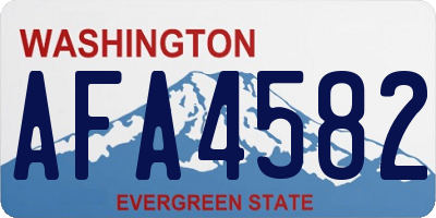 WA license plate AFA4582