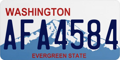 WA license plate AFA4584