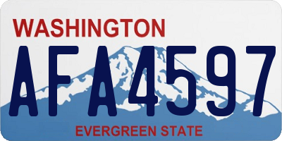 WA license plate AFA4597