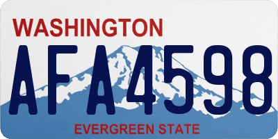 WA license plate AFA4598