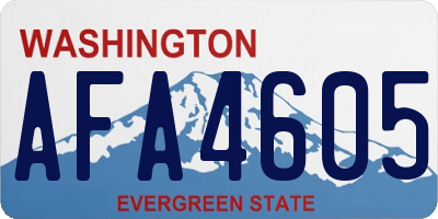 WA license plate AFA4605