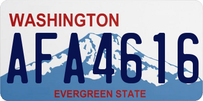 WA license plate AFA4616