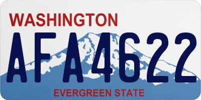 WA license plate AFA4622