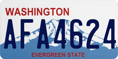 WA license plate AFA4624