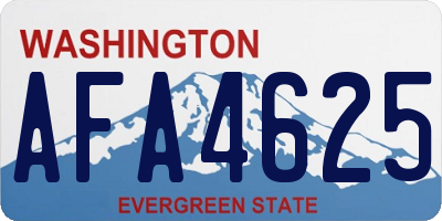 WA license plate AFA4625