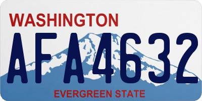 WA license plate AFA4632