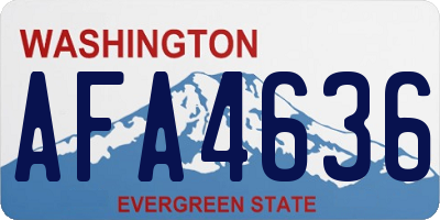 WA license plate AFA4636