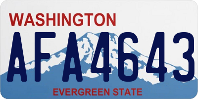 WA license plate AFA4643