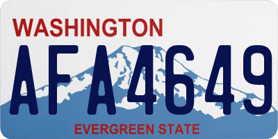 WA license plate AFA4649