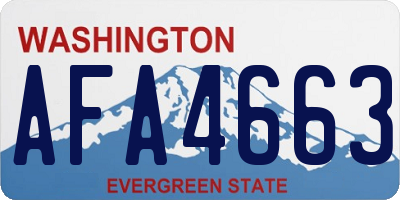 WA license plate AFA4663