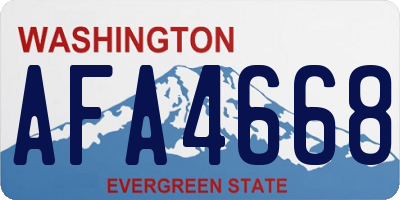 WA license plate AFA4668