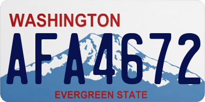 WA license plate AFA4672