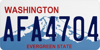 WA license plate AFA4704