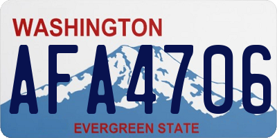 WA license plate AFA4706