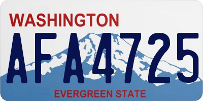 WA license plate AFA4725