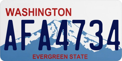 WA license plate AFA4734
