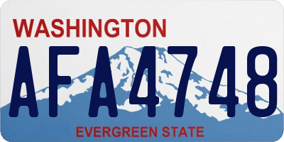WA license plate AFA4748