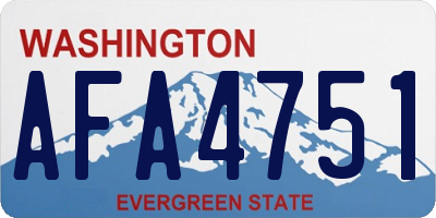 WA license plate AFA4751