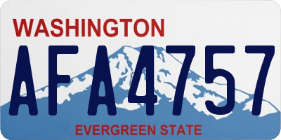 WA license plate AFA4757