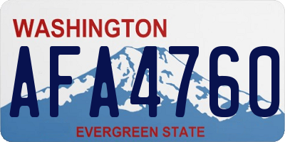 WA license plate AFA4760