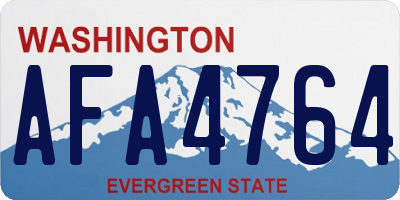 WA license plate AFA4764
