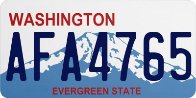 WA license plate AFA4765