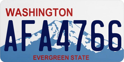 WA license plate AFA4766