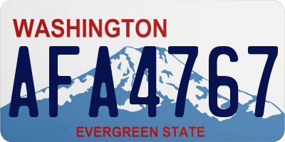 WA license plate AFA4767