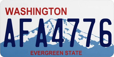 WA license plate AFA4776
