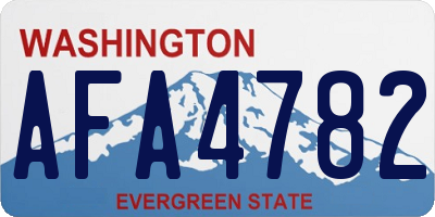 WA license plate AFA4782
