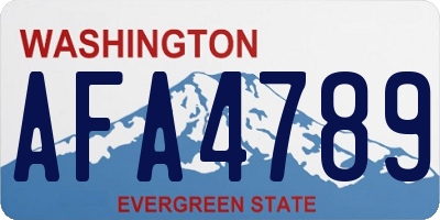 WA license plate AFA4789