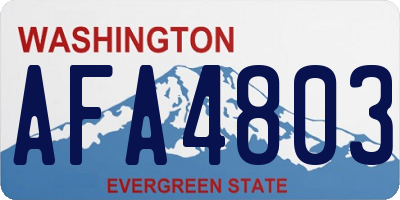 WA license plate AFA4803