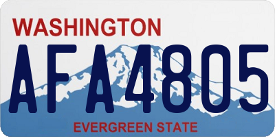 WA license plate AFA4805