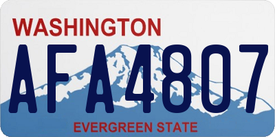 WA license plate AFA4807