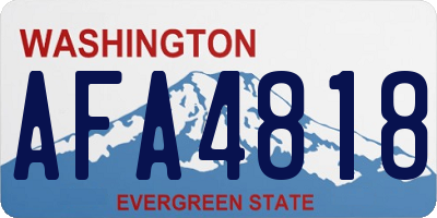 WA license plate AFA4818