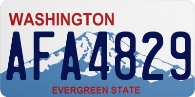 WA license plate AFA4829