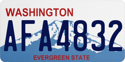 WA license plate AFA4832