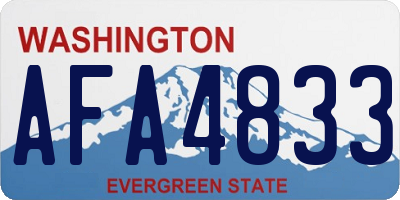 WA license plate AFA4833