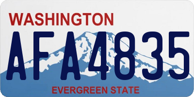 WA license plate AFA4835