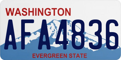 WA license plate AFA4836