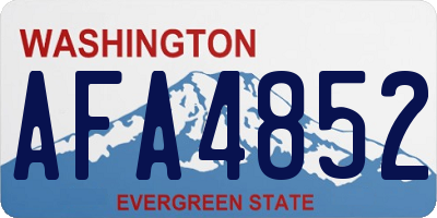 WA license plate AFA4852
