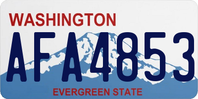 WA license plate AFA4853