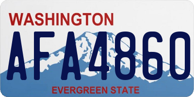 WA license plate AFA4860