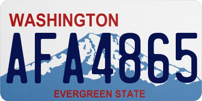 WA license plate AFA4865